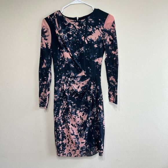 Whistles Navy Blue and Pink Silk Sheath Dress 1 Women - Picture 1 of 12